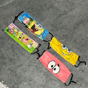 NWOT SpongeBob 4 pack mask adjustable size unisex 4 filters